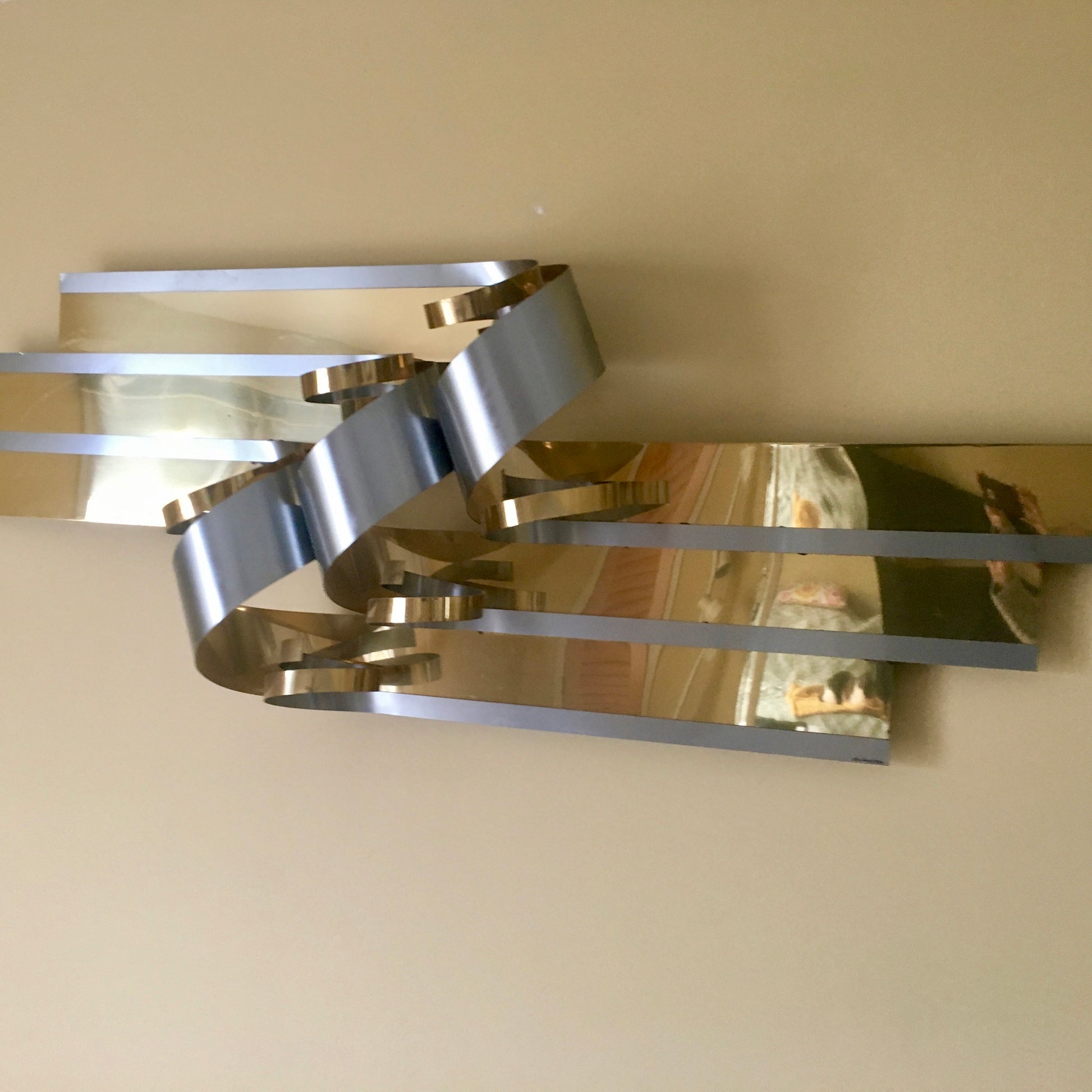 Curtis Jere Metal Ribbon Wall Sculpture