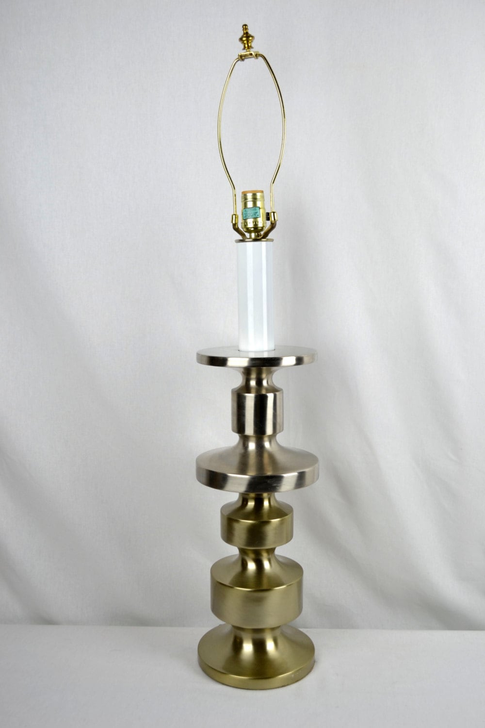 Brushed Chrome Modern Candlestick Lamp 