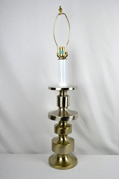 Brushed Chrome Modern Candlestick Lamp 