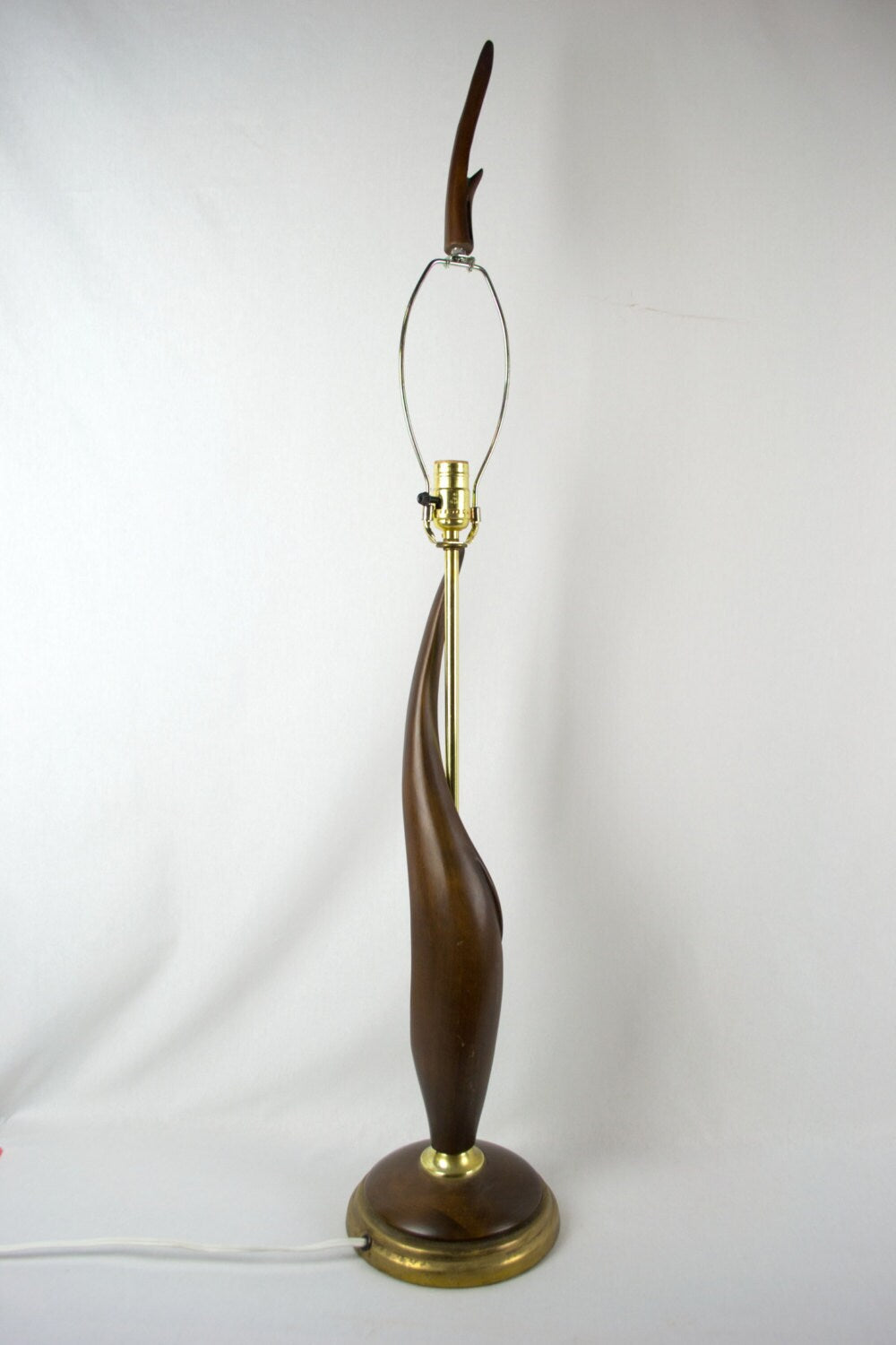 Mid Century Modern Sculptural Wood Table Lamp