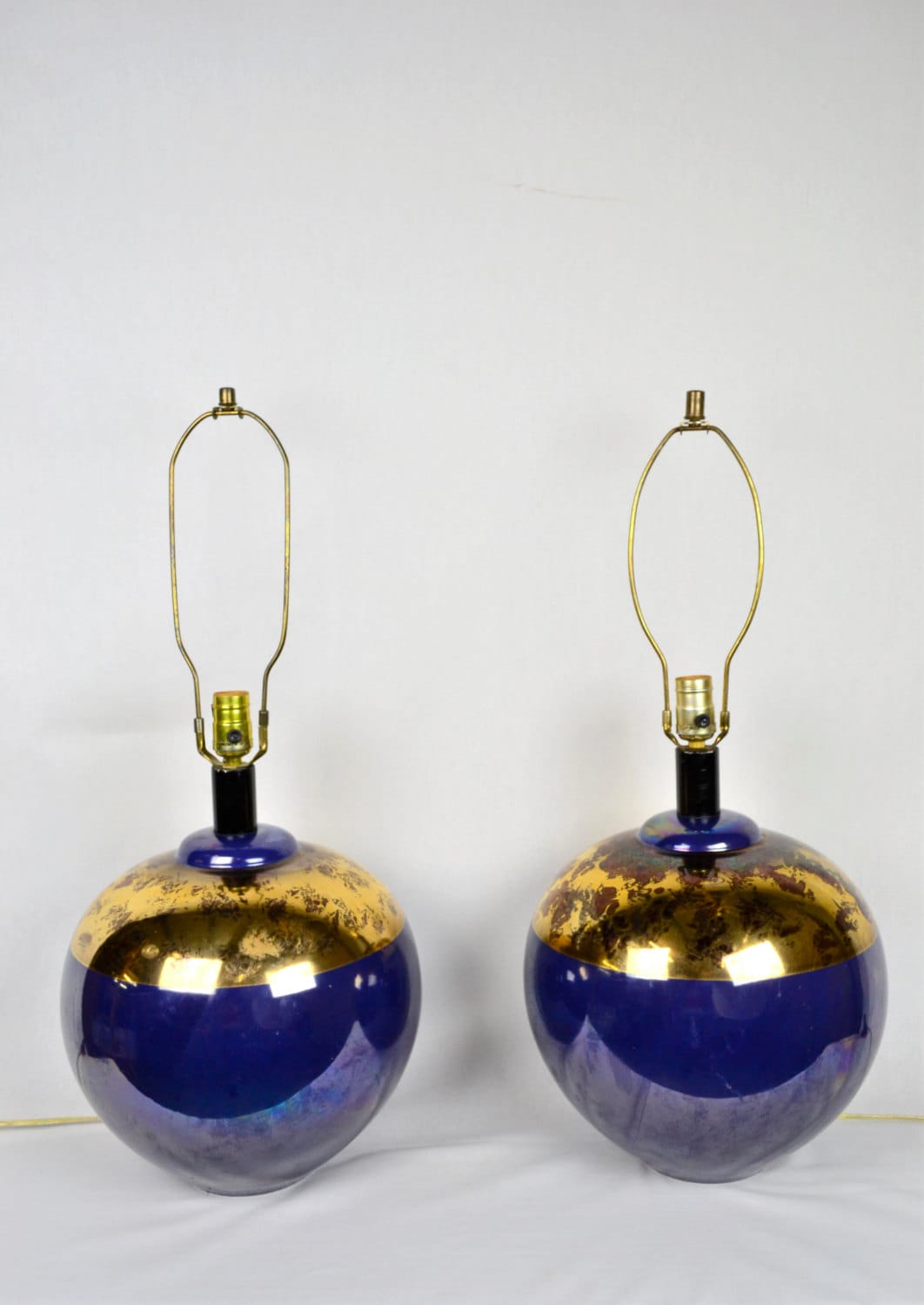 Superior Table Lamps Cool Blue Irredescent Porcelain Table Lamps | Pair from SHOPNAME]