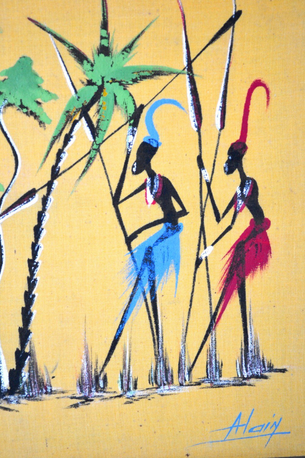 Mid-Century Painting Tribal Gazelle Hunters