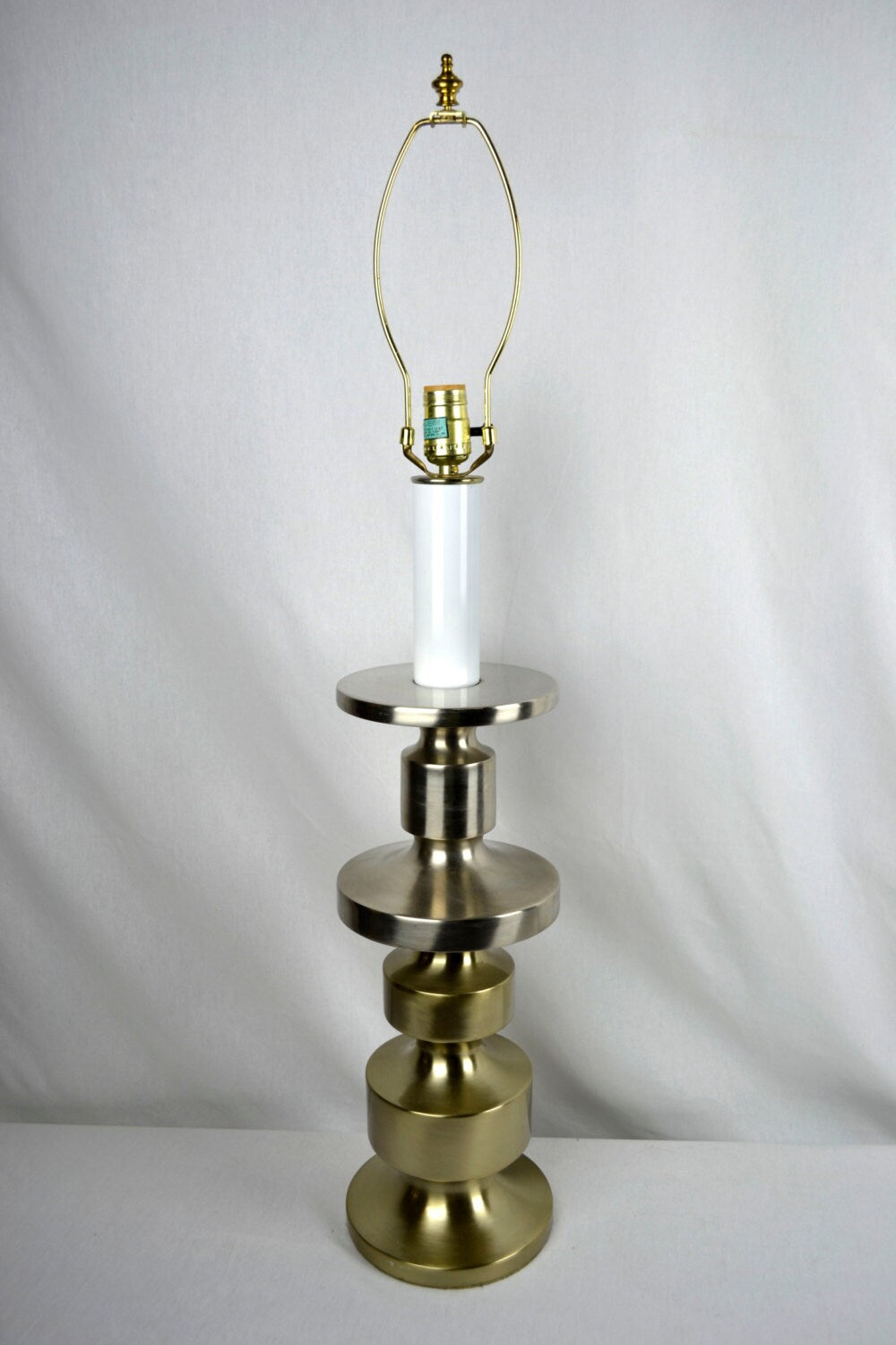 Brushed Chrome Modern Candlestick Lamp 