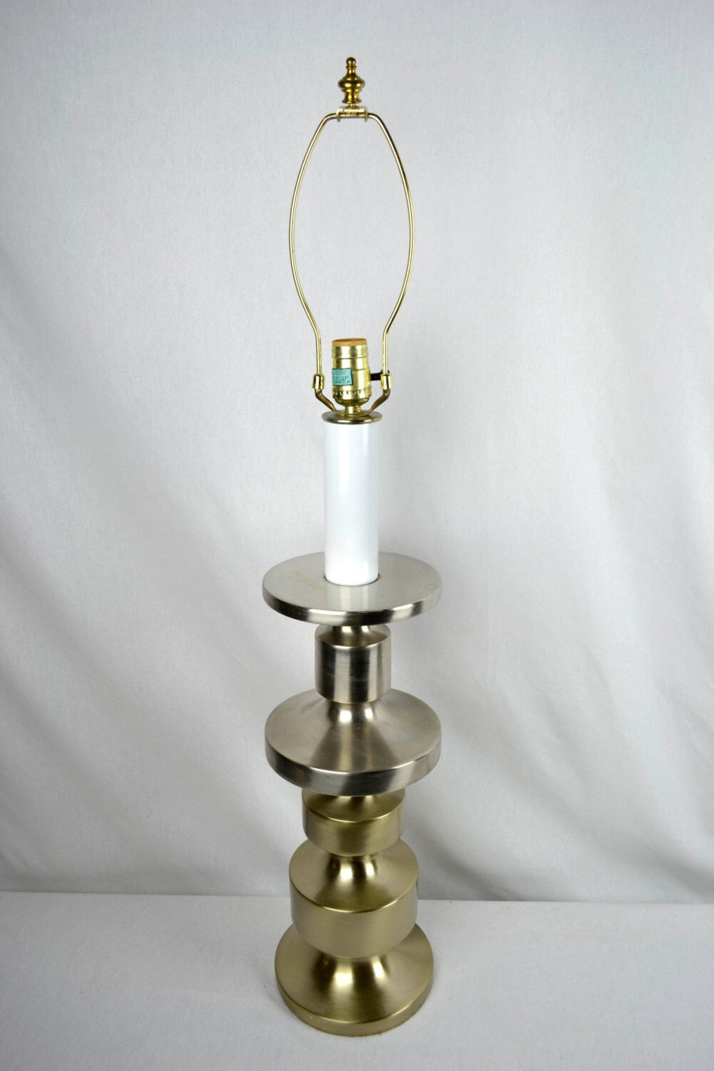 Brushed Chrome Modern Candlestick Lamp 