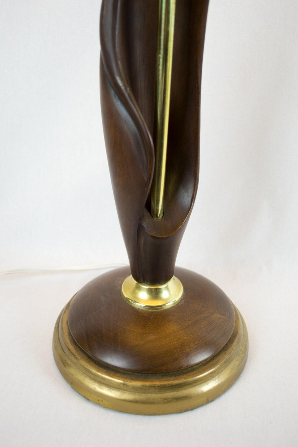 Mid Century Modern Sculptural Wood Table Lamp