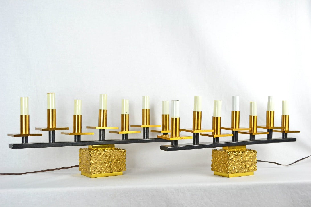 Brutalist Seven Light Menorah | 2 Available