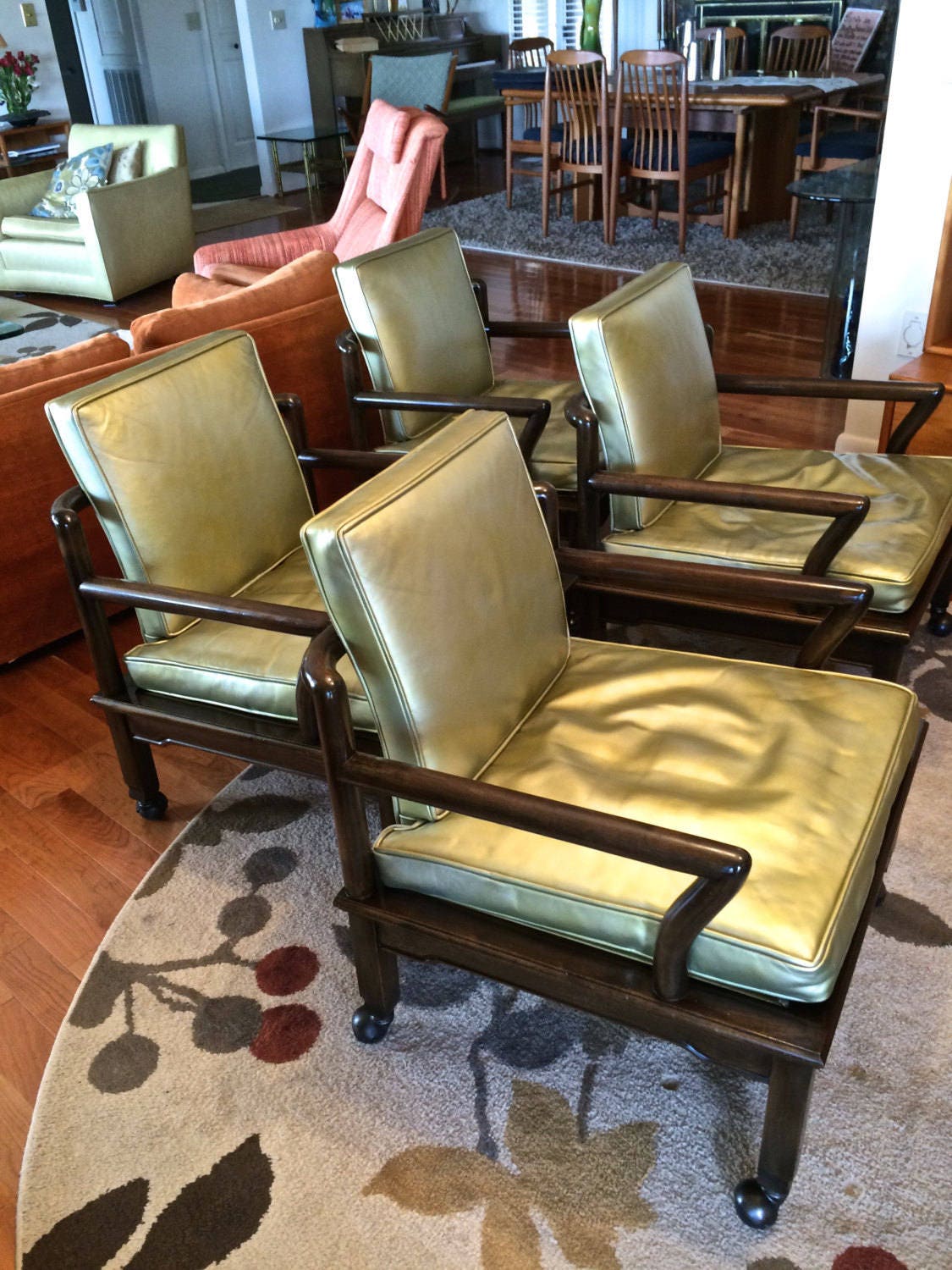 Set of 4 Leather Club Chairs | Widdicomb