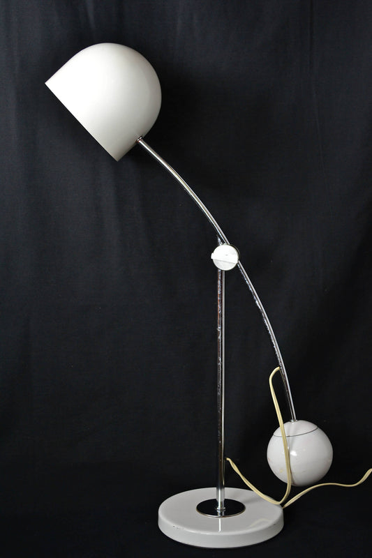 Adjustable White Chrome Desk Lamp | Sonneman
