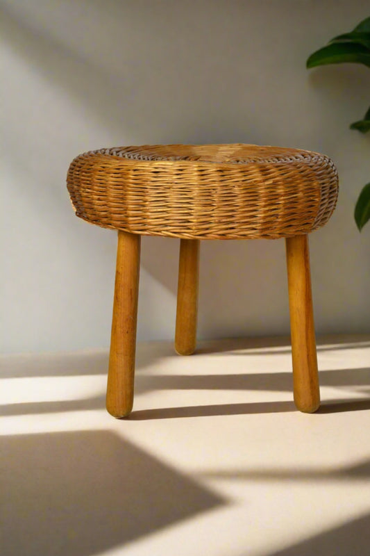 Wicker Tripod Stool Tony Paul