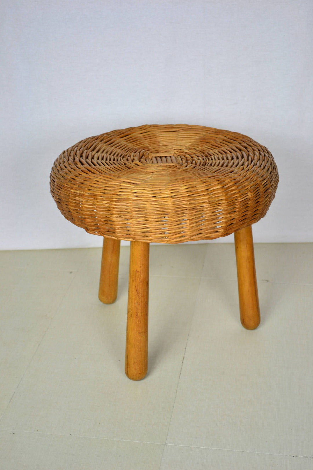 Wicker Tripod Stool Tony Paul