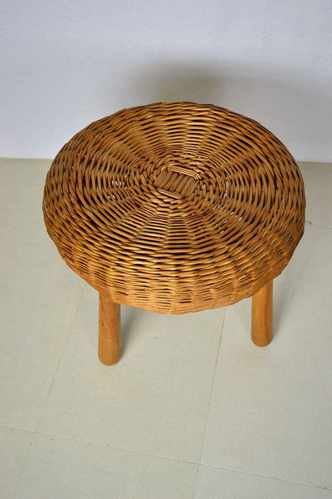 Wicker Tripod Stool Tony Paul