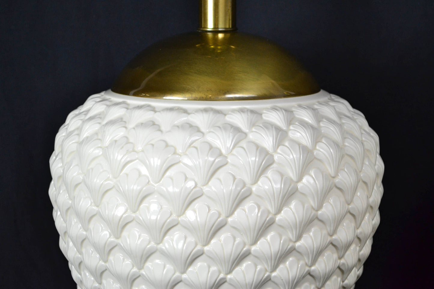 PAIR White Beehive Table Lamps by Frederick Cooper