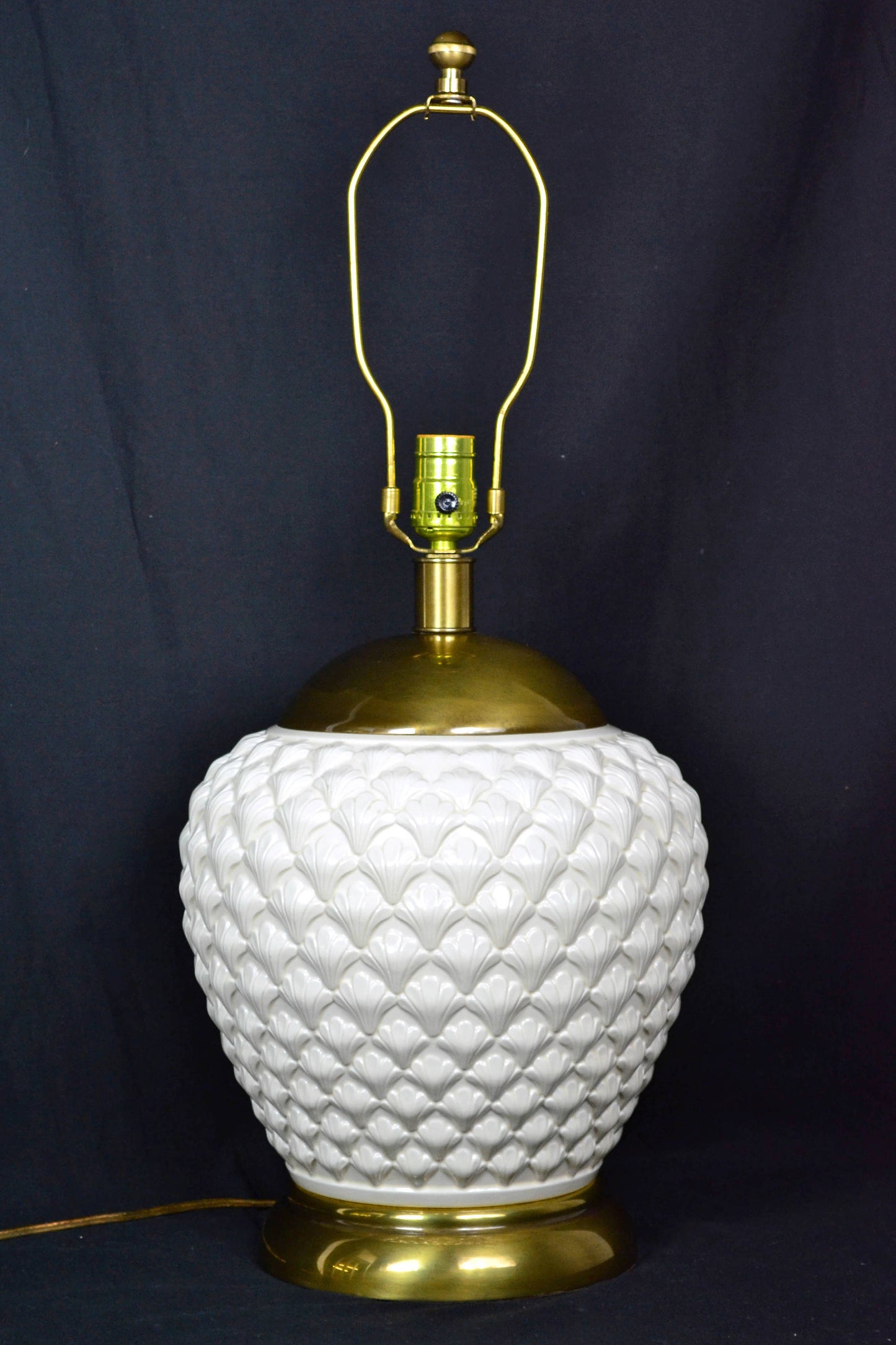 PAIR White Beehive Table Lamps by Frederick Cooper