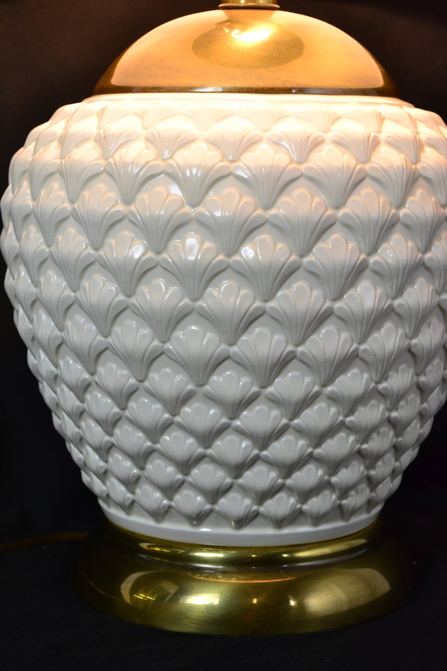 PAIR White Beehive Table Lamps by Frederick Cooper