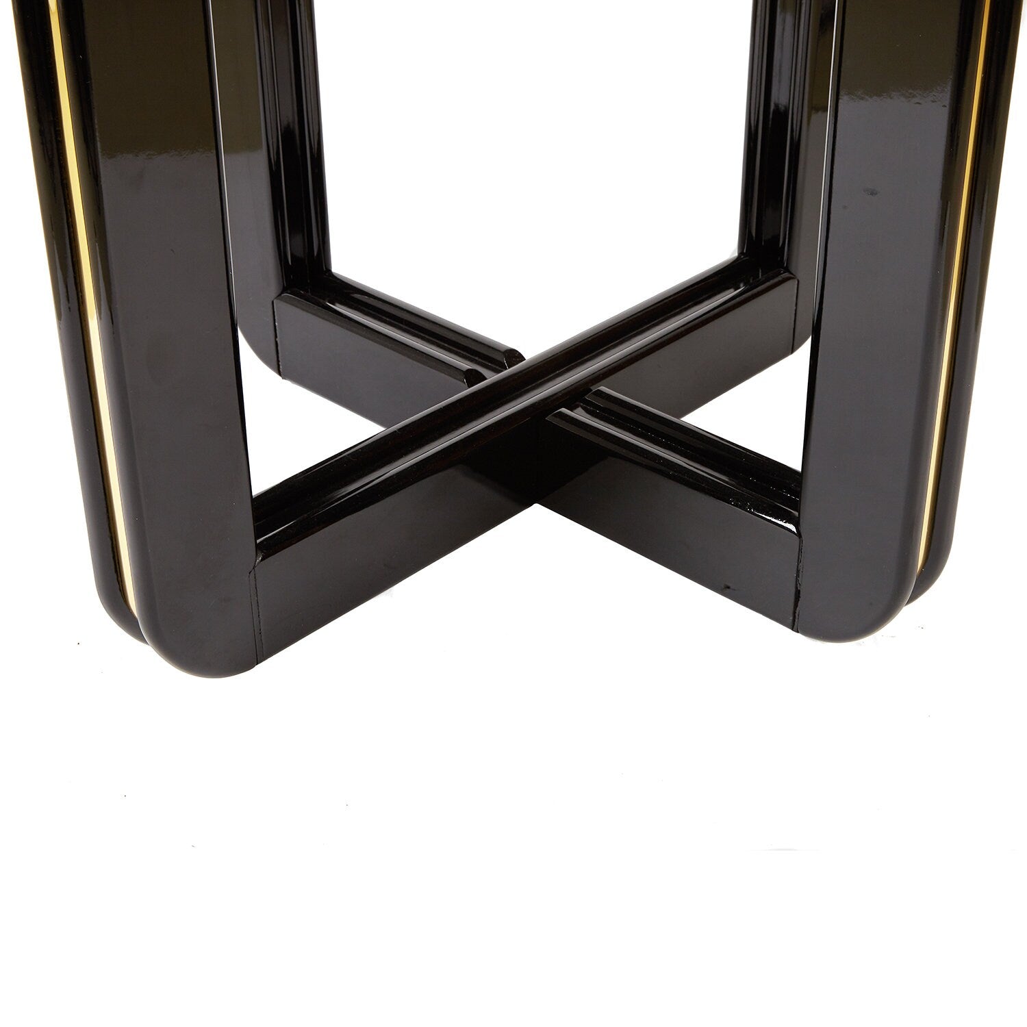 Black Lacquered End Tables with Mirror Top | Pair