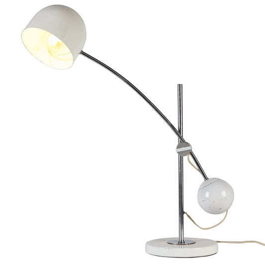 Adjustable White Chrome Desk Lamp | Sonneman