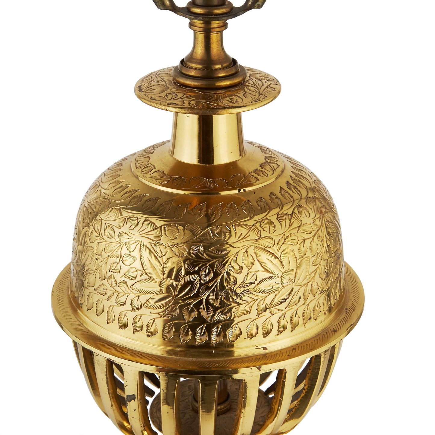 Large Table Lamp | Asian Decor | Brass Incense Balls