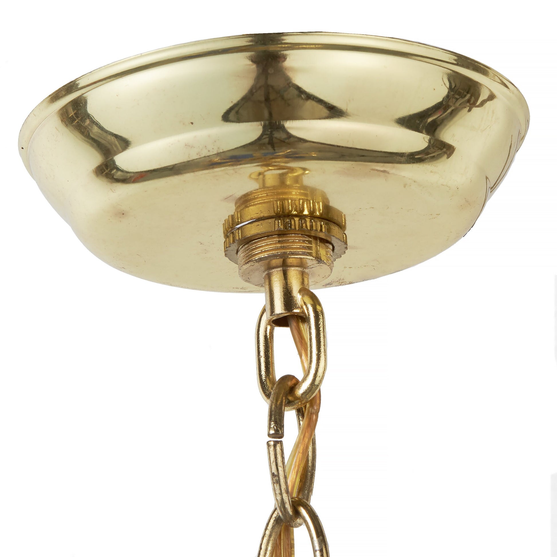 Glass | Brass 5-Arm Floral Chandelier