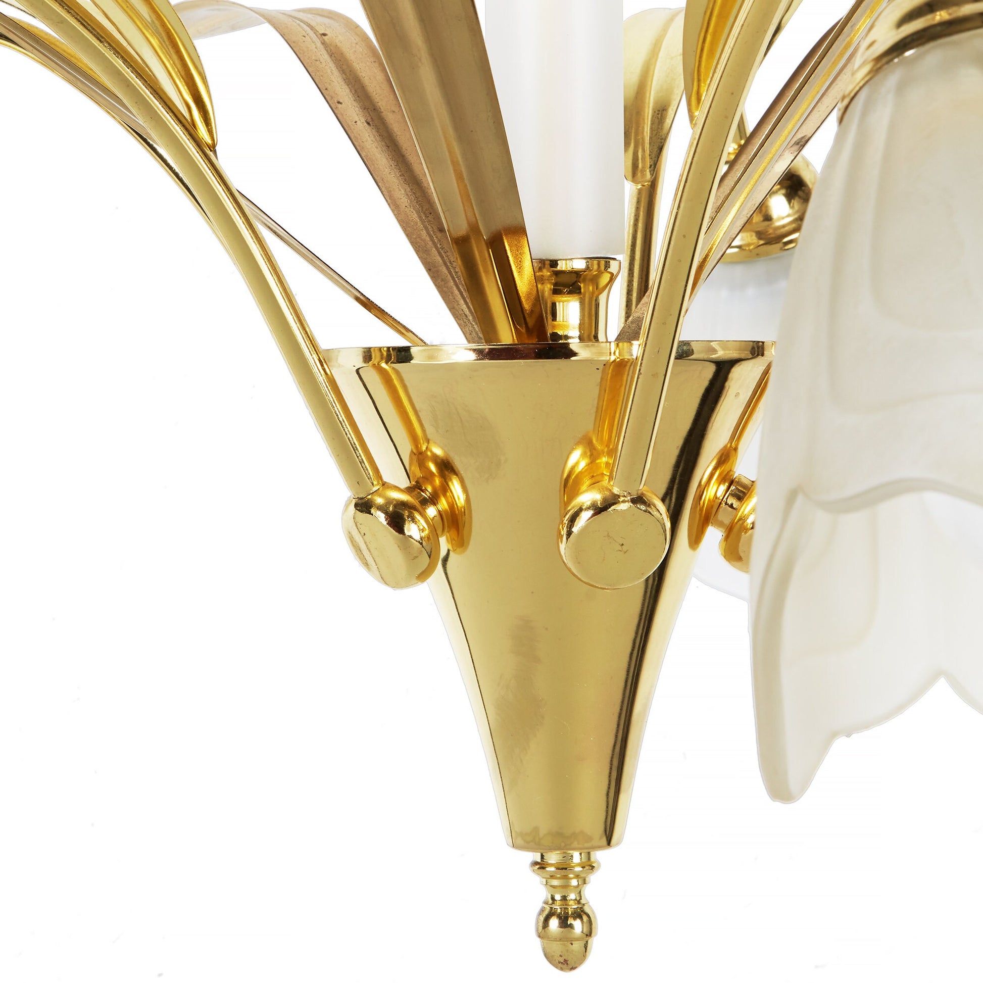 Glass | Brass 5-Arm Floral Chandelier