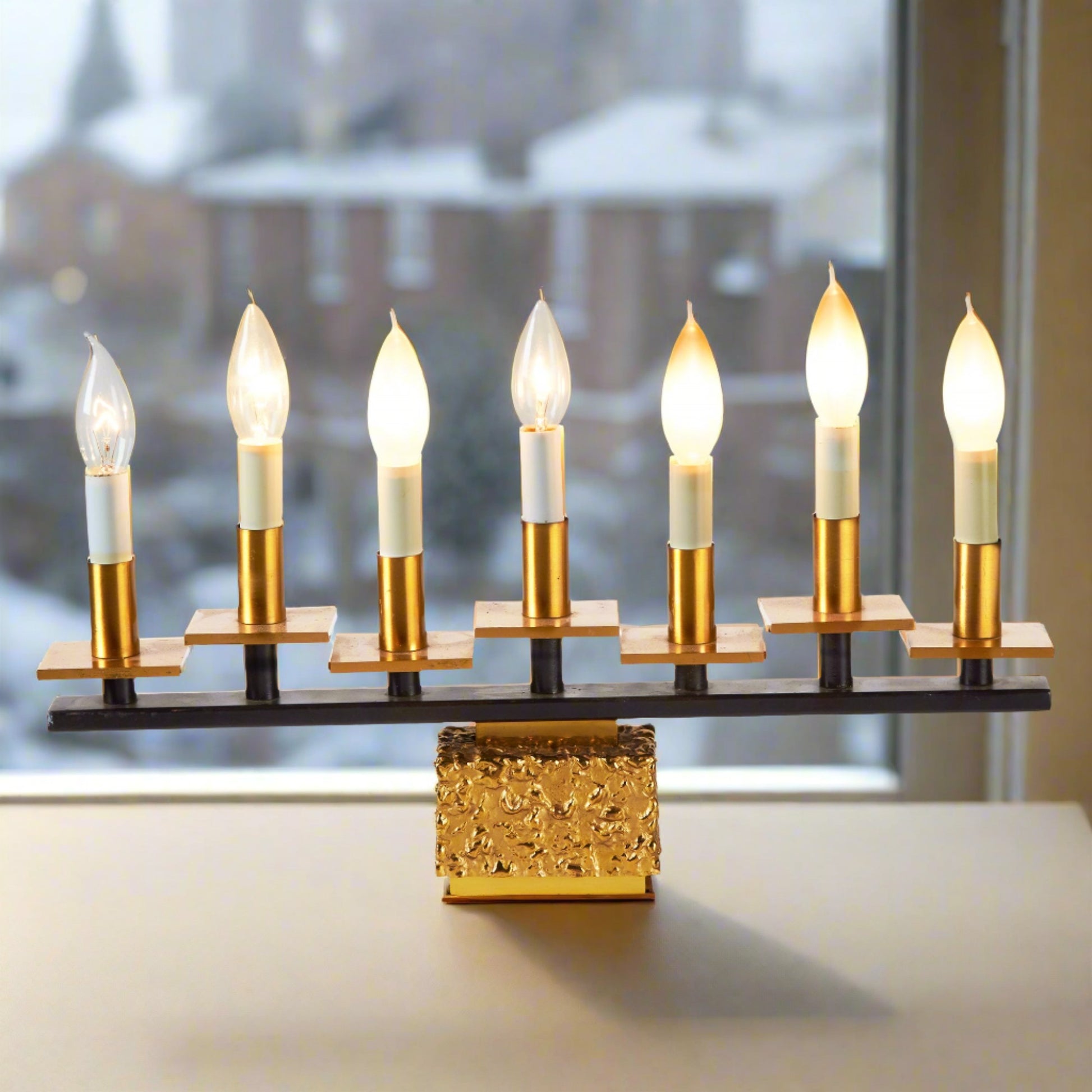 Brutalist Seven Light Menorah | 2 Available