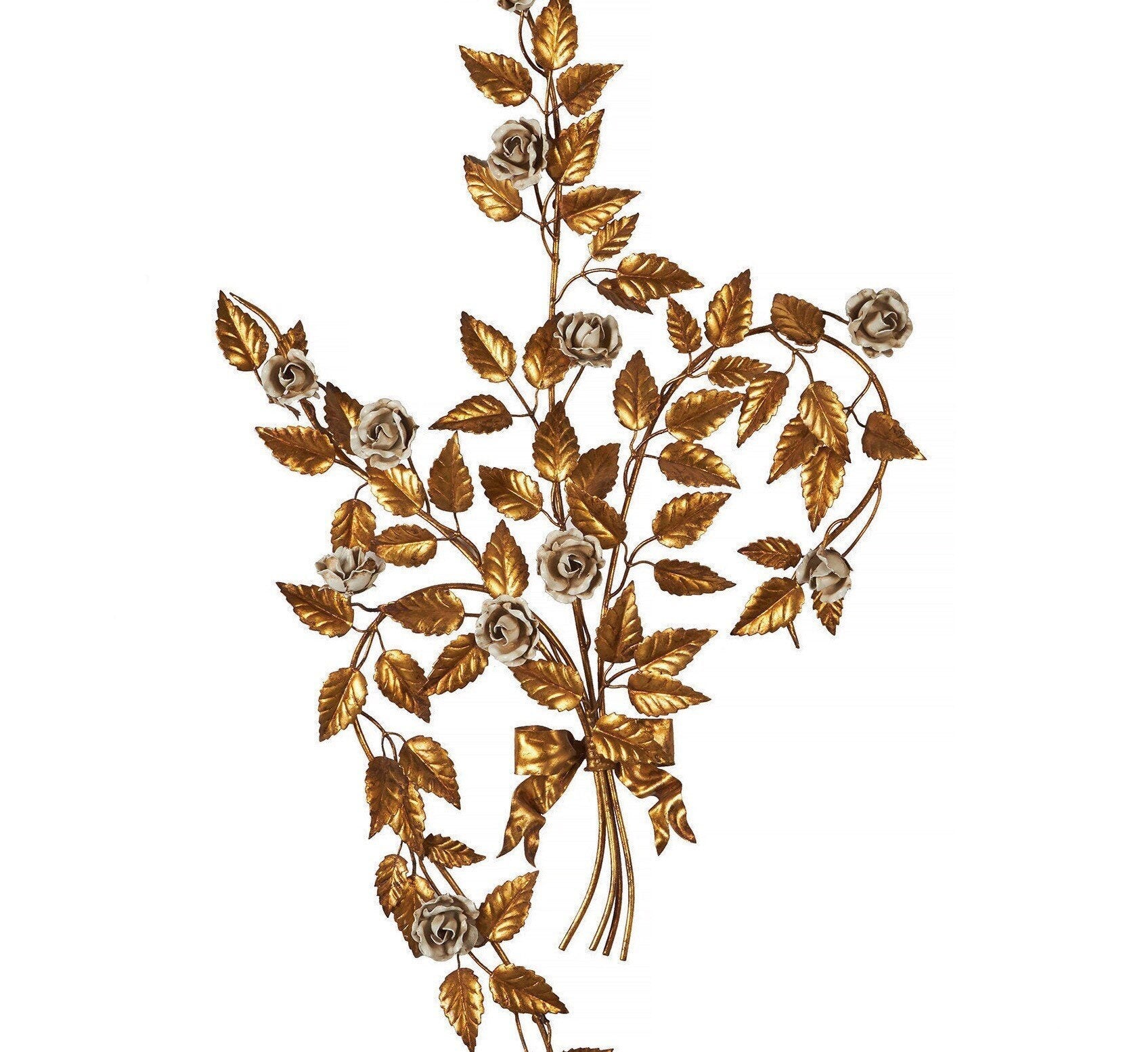 White Roses | Gilt Wall Sculpture | Italy