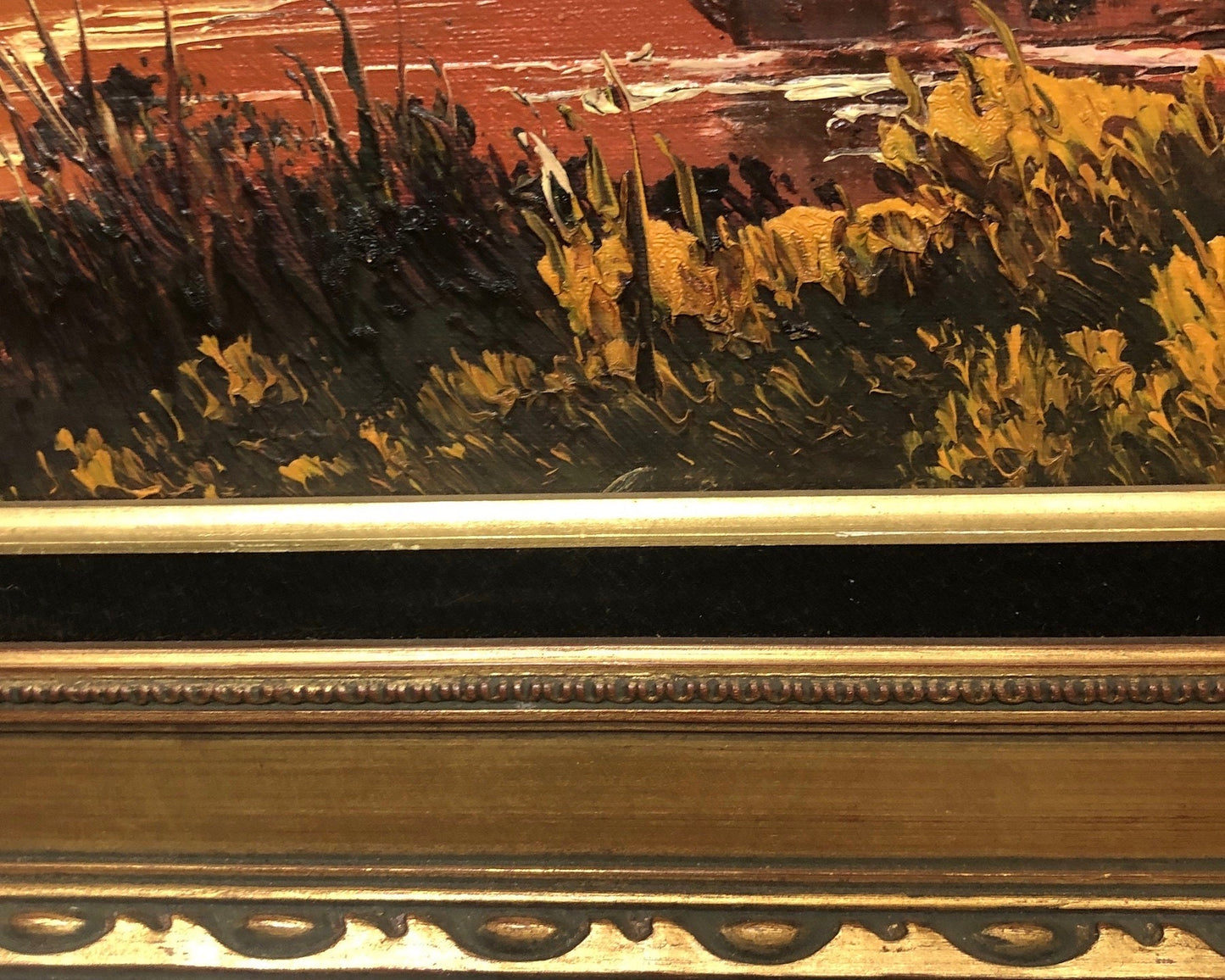 Large Framed Landscape Oil Painting