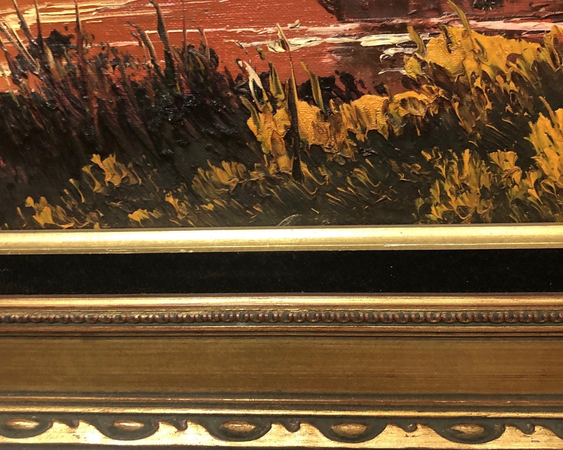 Large Framed Landscape Oil Painting