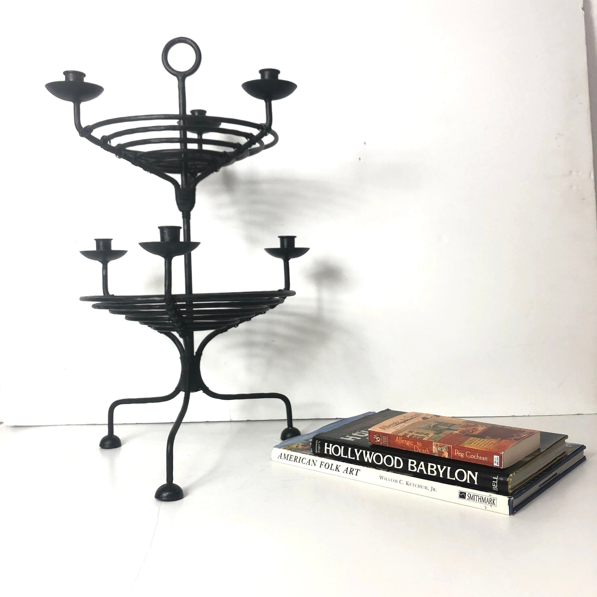 Wrought Iron Candelabra | Stacked Baskets