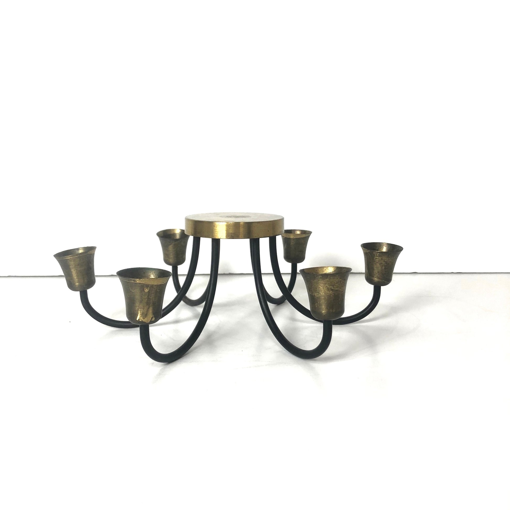 Round Candelabra | Brass & Iron | 6 Arms