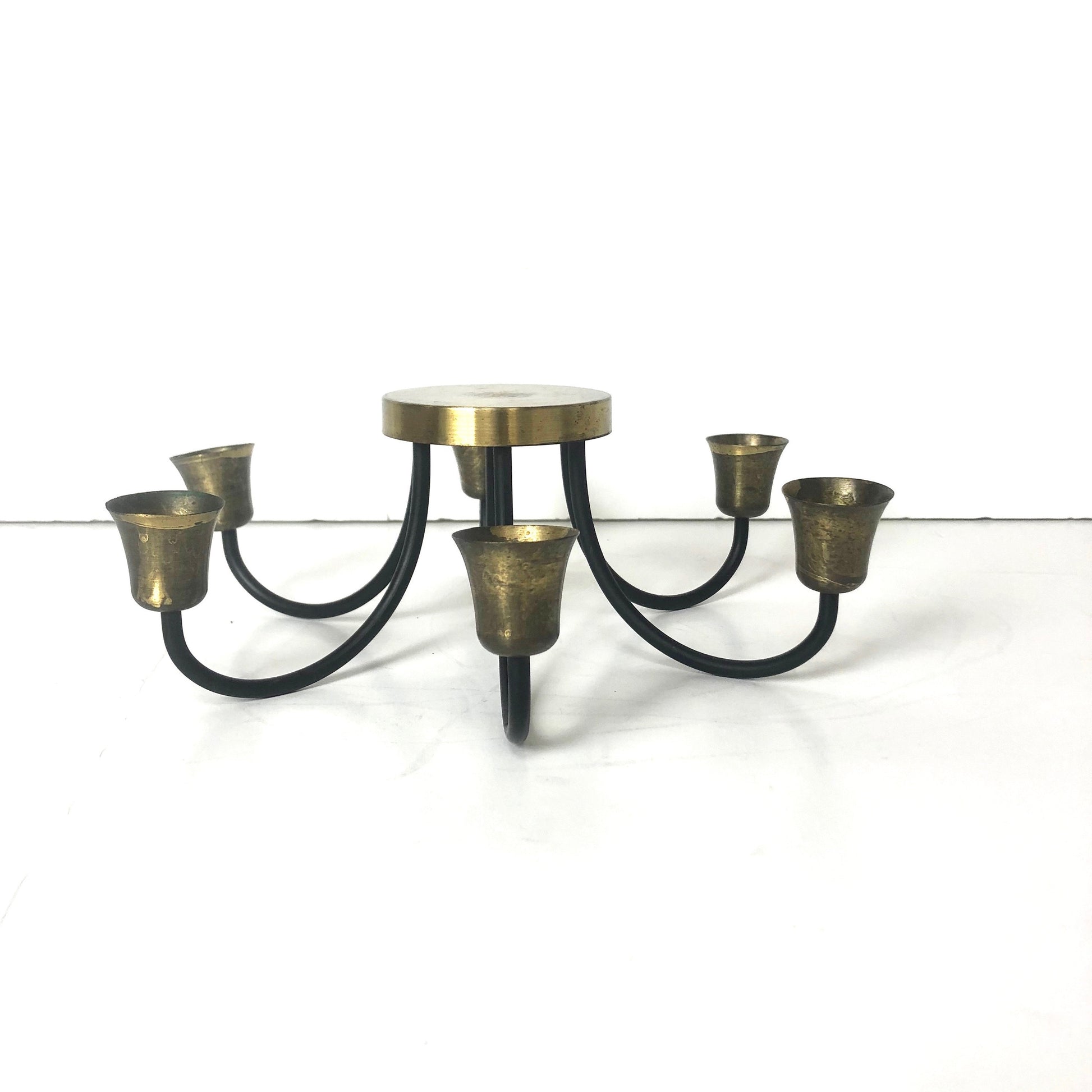 Round Candelabra | Brass & Iron | 6 Arms