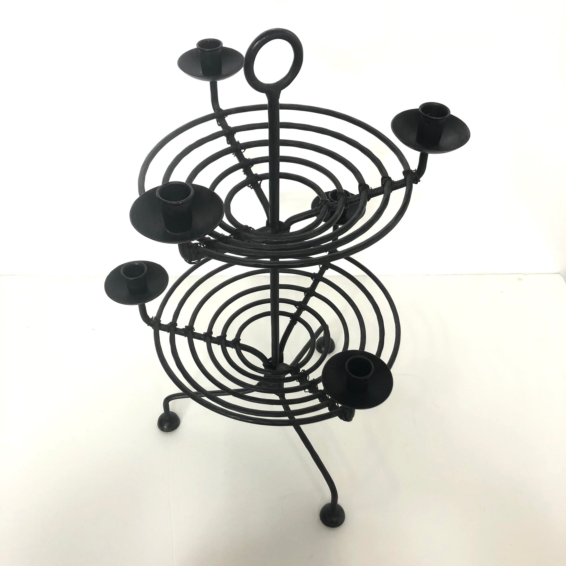 Wrought Iron Candelabra | Stacked Baskets