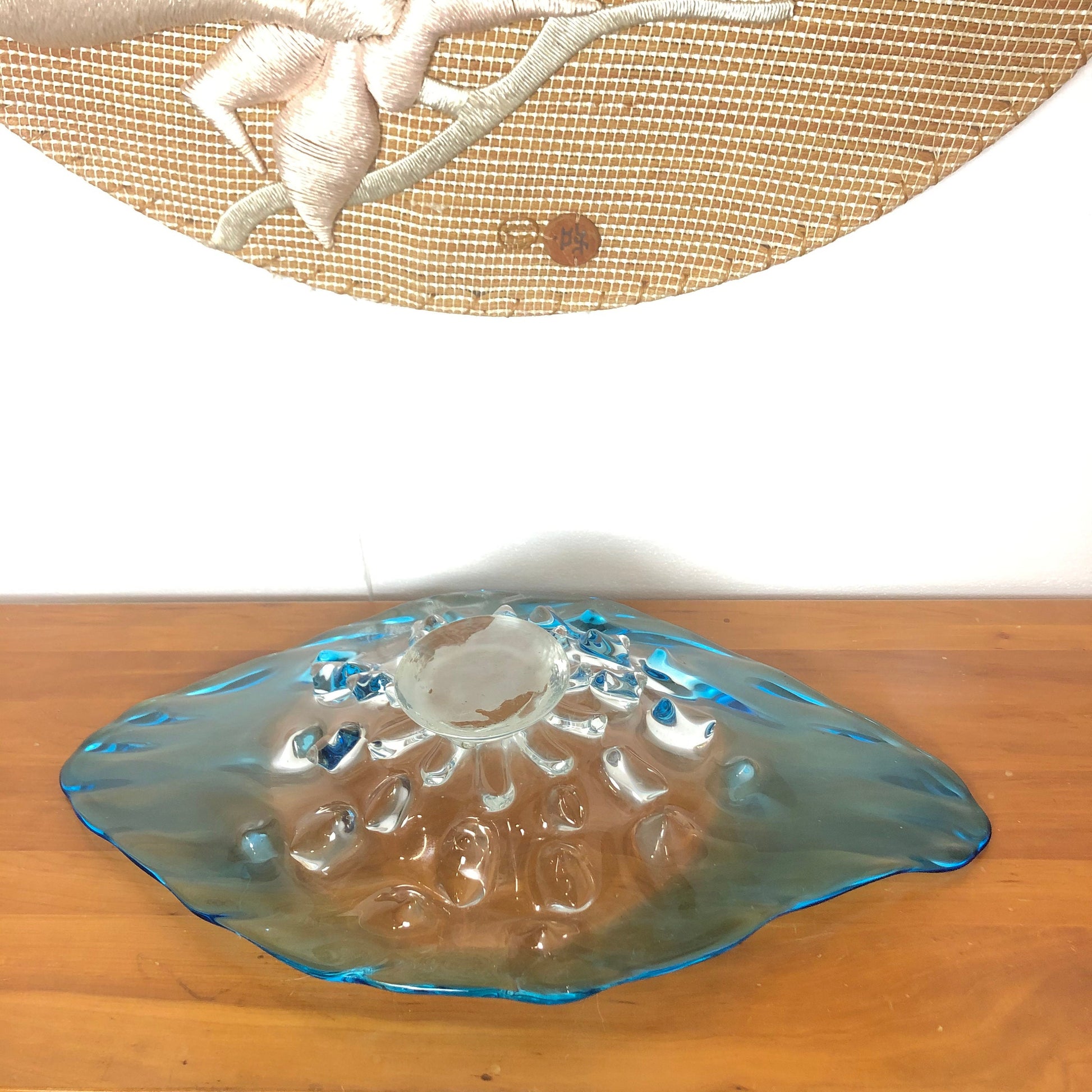 Large Blue Glass Centerpiece