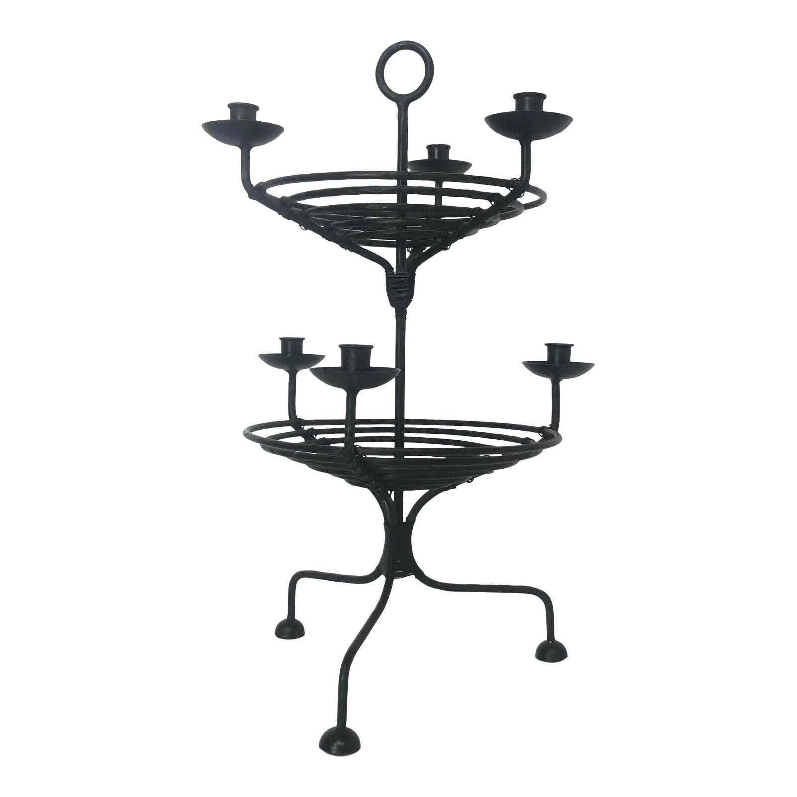 Wrought Iron Candelabra | Stacked Baskets