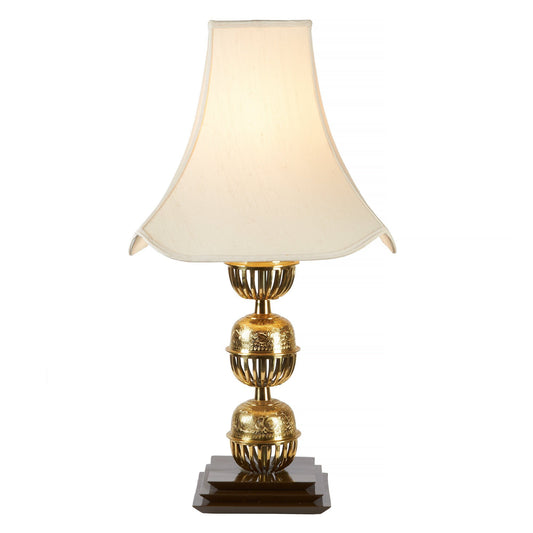 Large Table Lamp | Asian Decor | Brass Incense Balls