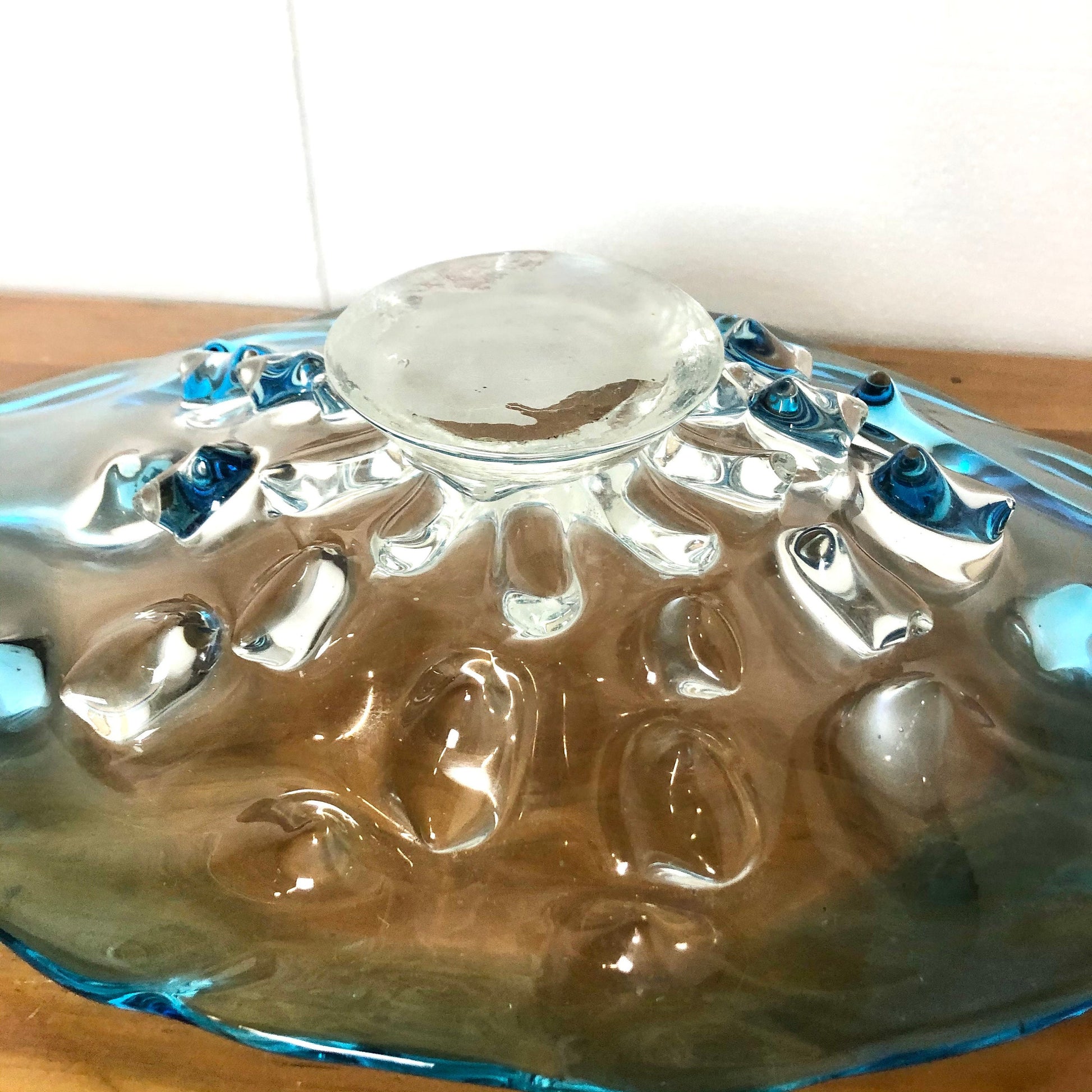 Large Blue Glass Centerpiece