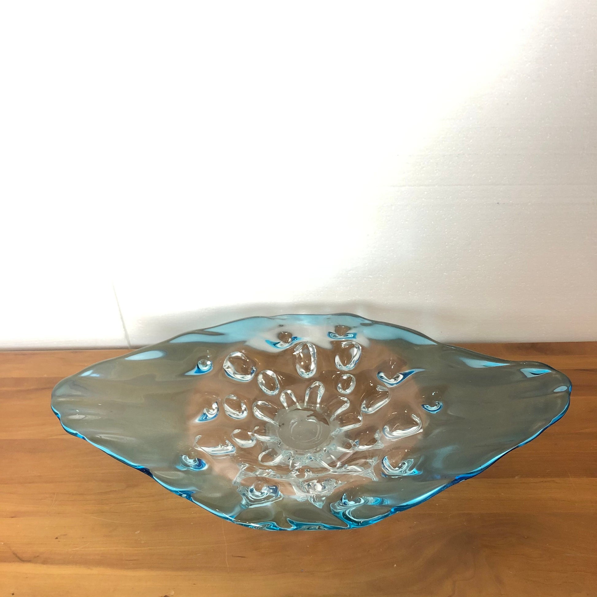 Large Blue Glass Centerpiece
