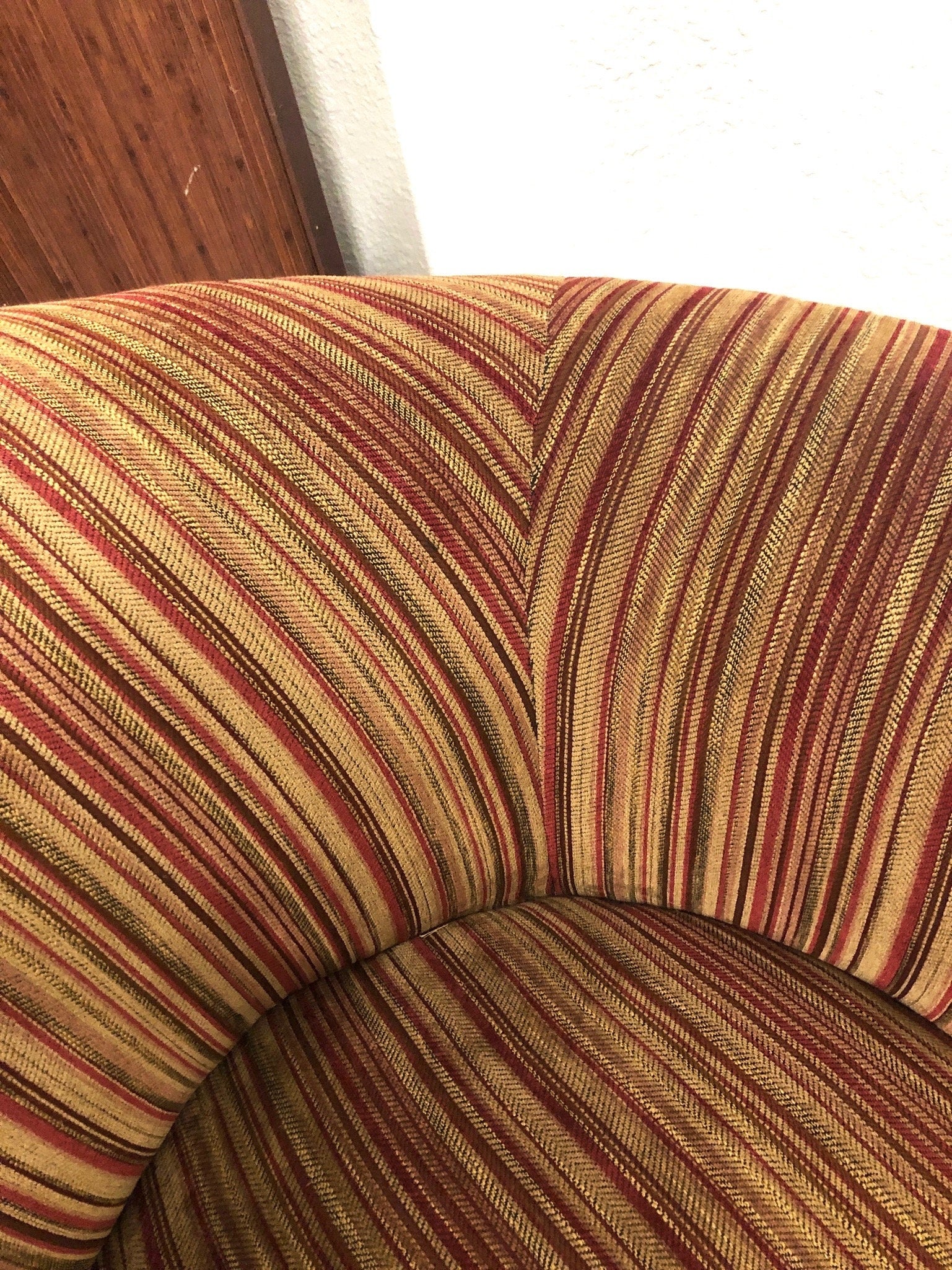 Flared Velour Round Corkscrew Lounge Chair