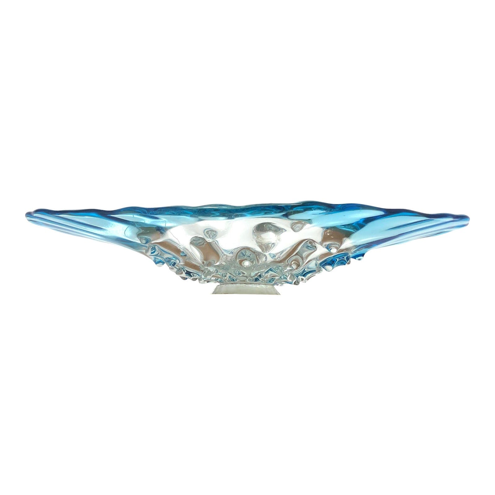Large Blue Glass Centerpiece