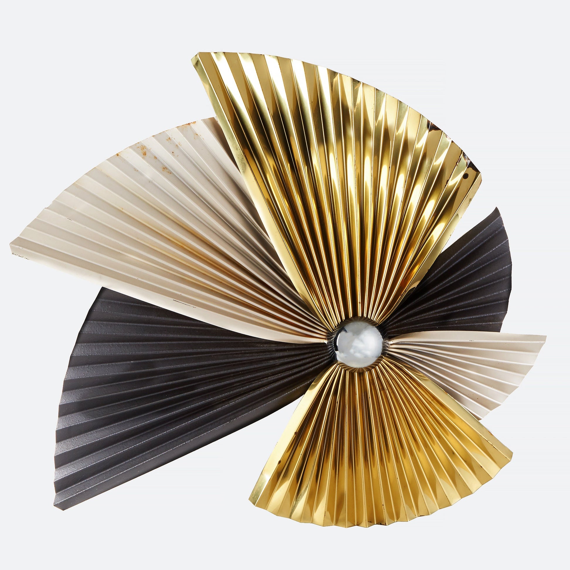 Jere Tri-Color Metal Fan Wall Sculpture