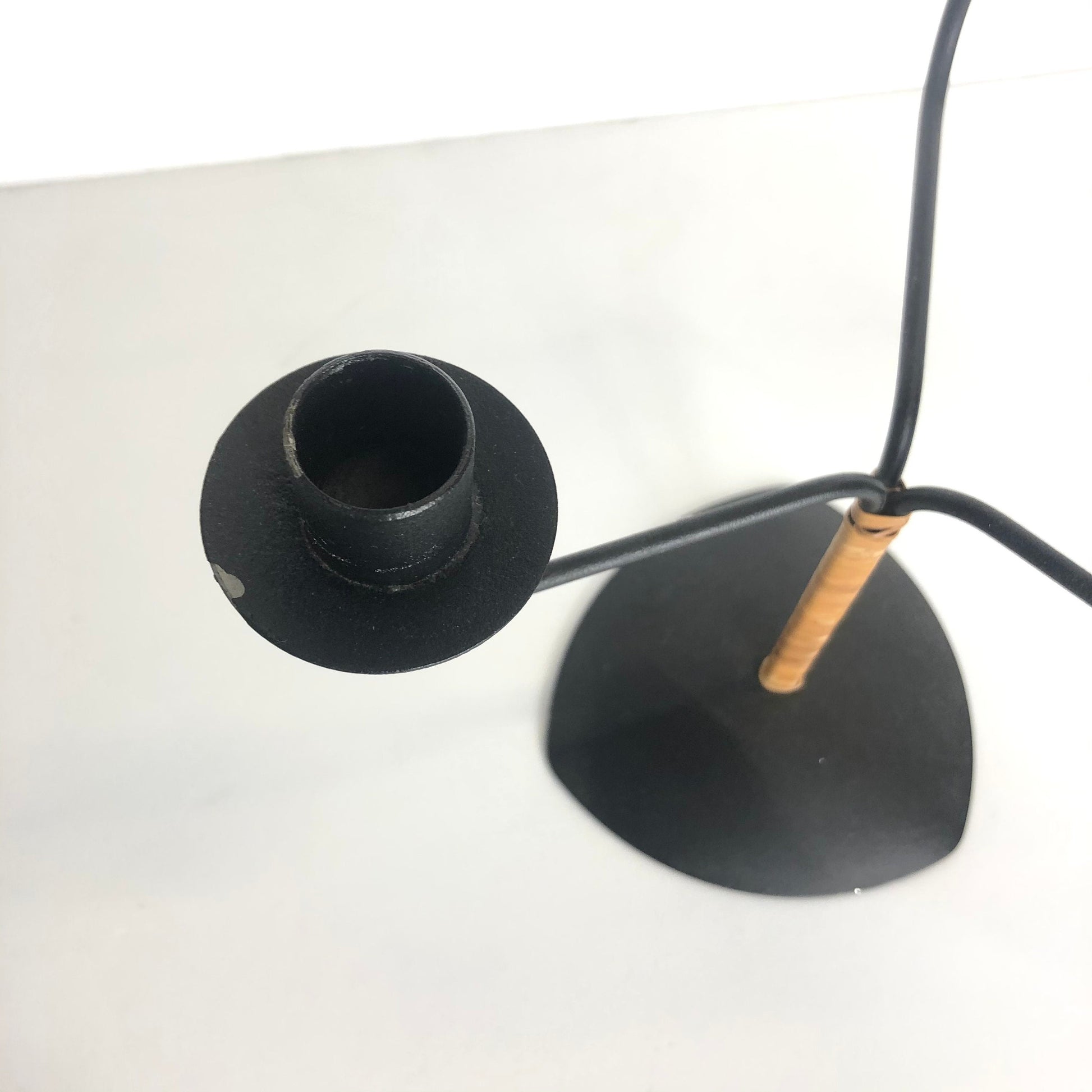 Bamboo Wrapped Iron Candelabra