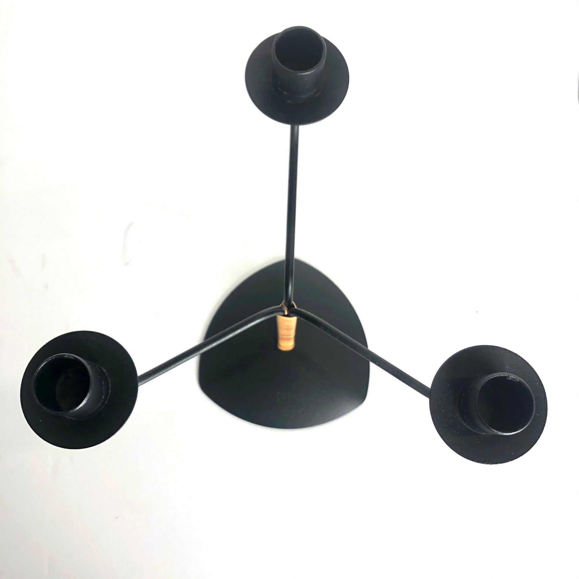 Bamboo Wrapped Iron Candelabra