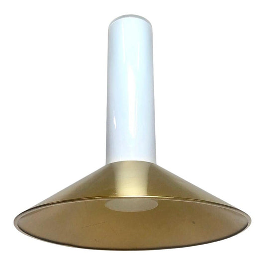 Large Murano Vistosi Glass Pendant Light with Brass Shade