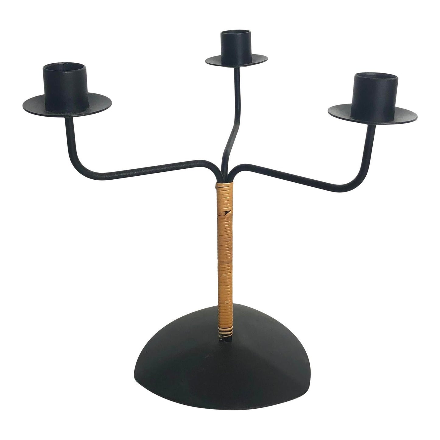 Bamboo Wrapped Iron Candelabra