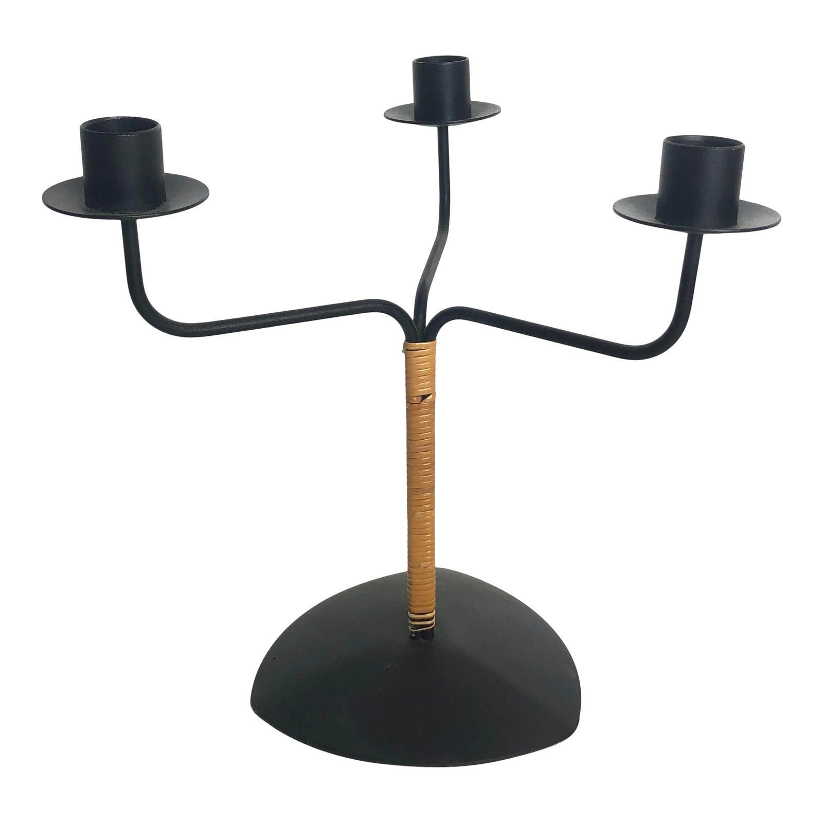Bamboo Wrapped Iron Candelabra