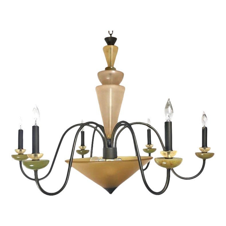 Huge Geometric Post Modern 6-arm Chandelier