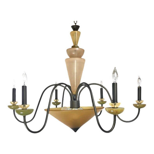 Huge Geometric Post Modern 6-arm Chandelier
