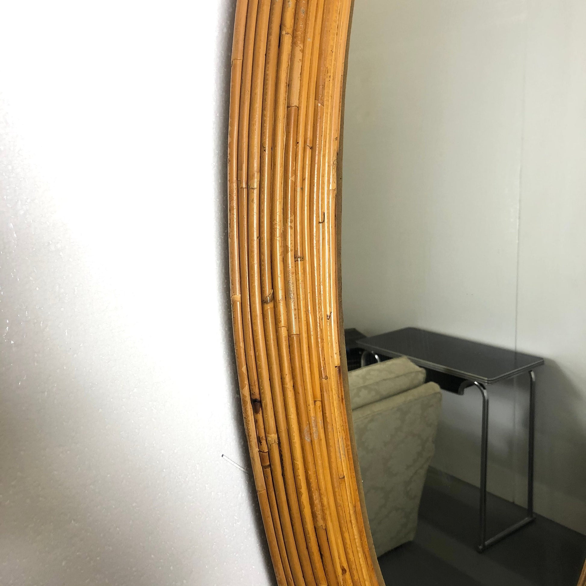 Large Bamboo Oval Wall Mirror