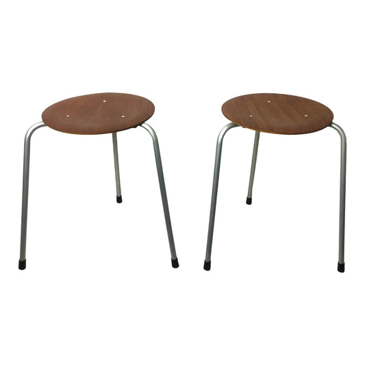 Restored Dot Stools Table | Fritz Hansen | Pair