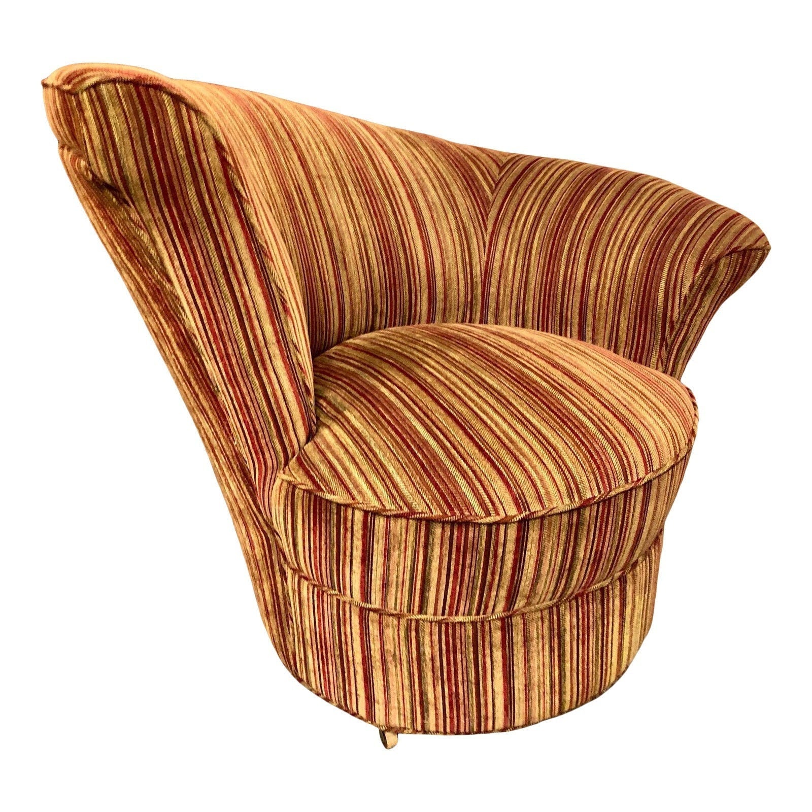 Flared Velour Round Corkscrew Lounge Chair