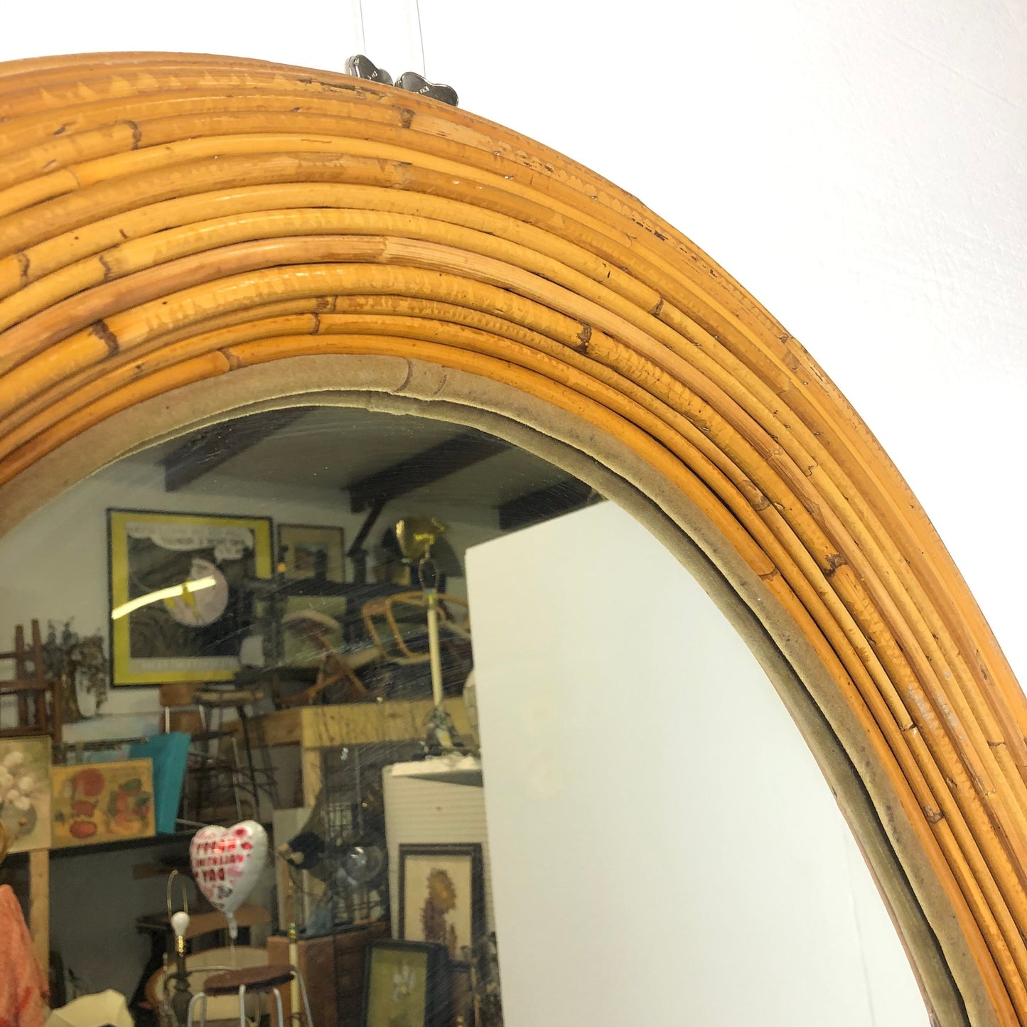 Large Bamboo Oval Wall Mirror